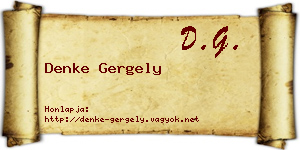 Denke Gergely névjegykártya
